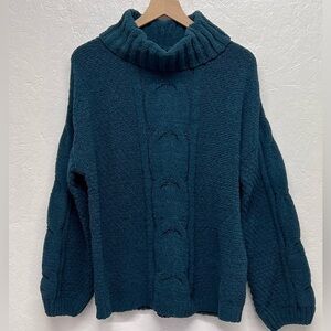Seven7 - Women's Soft & Warm Cable
Knit Chenille Sweater - Deep Teal
